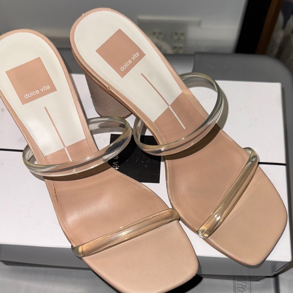 Dolce Vita Nude Vinyl Heels